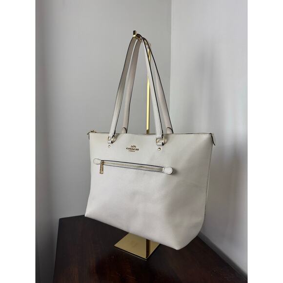 Coach Gallery Tote Gold/Chalk (off white/cream) EUC - Picture 4 of 12